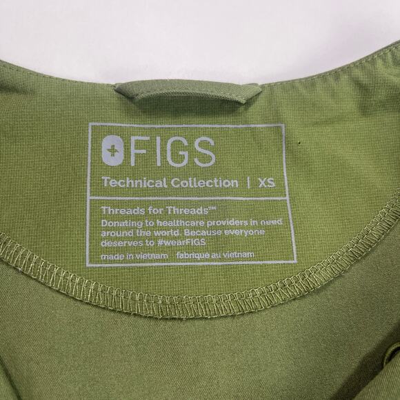 Figs Scrub Set Dark Olive Bristol Slim Henley Top Atlanta HW Skinny Jogger XSXSP - Picture 6 of 16